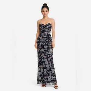 BCBG Max Azria Strapless Floral Maxi Dress